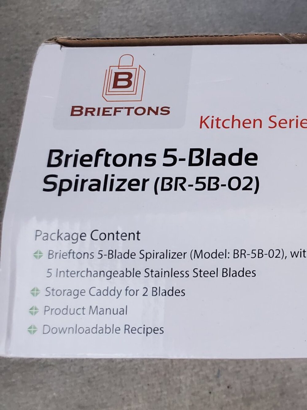 Brieftons 5-Blade Spiralizer BR-5B-02 Kitchen Series with Stainless Steel Blades